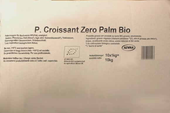 margarine in thin 10kg bars zero palm organic