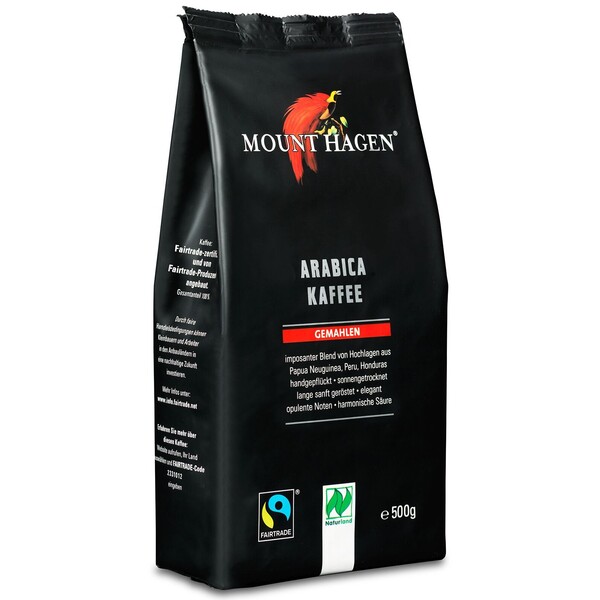 Kaffee Arabica gemahlen bio Naturland Fairtrade Mount Hagen 12x500g