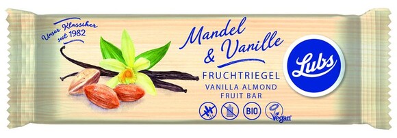 fruit bar almond-vanilla glutenfree Lubs organic 25x40g