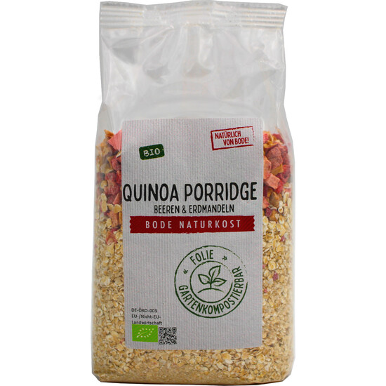 Quinoa Porridge Beeren & Erdmandeln bio, gartenkompostierbarer Beutel 6x400g