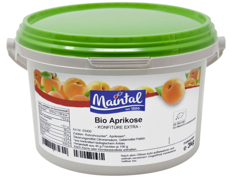apricot fruit spread organic 3kg bucket