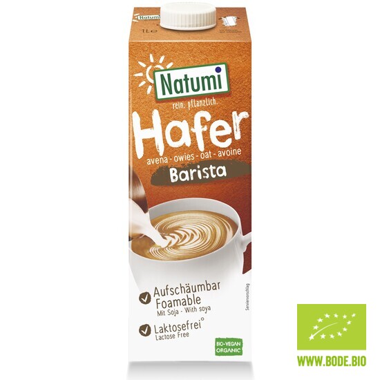 Haferdrink Barista mit Soja ungesüßt bio Natumi 8x1l | MHD 16.06.23