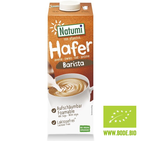 Haferdrink Barista mit Soja ungesüßt bio Natumi 8x1l | MHD 16.06.23