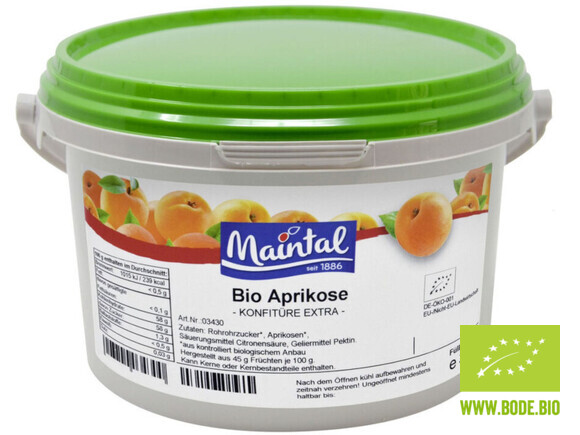 Konfitüre Aprikose bio Maintal 3kg mit deutschem Bio-Zucker