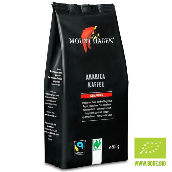 Kaffee Arabica gemahlen bio Naturland Fairtrade Mount Hagen 12x500g