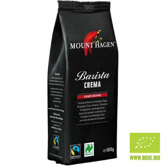 Kaffee Barista Crema ganze Bohnen bio Naturland Fairtrade Mount Hagen12x500g