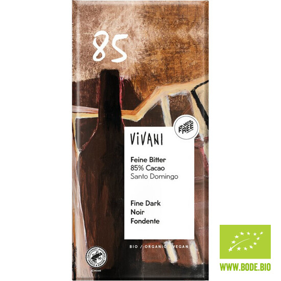 chocolate bar dark 85% cacao Vivani organic