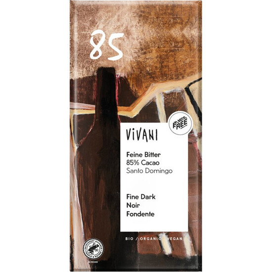 chocolate bar dark 85% cacao Vivani organic