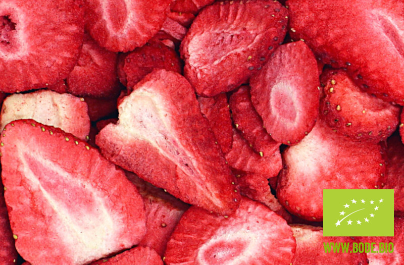 Erdbeerscheiben gefriergetrocknet 5mm bio