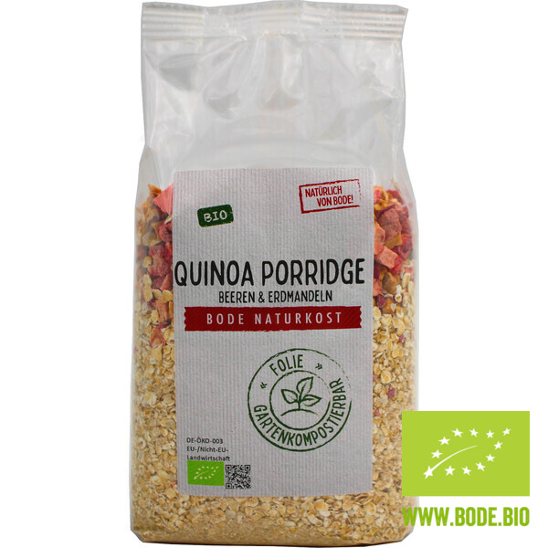 Quinoa Porridge Beeren & Erdmandeln bio, gartenkompostierbarer Beutel 6x400g