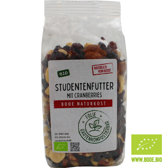 trail mix with cranberries organic 250g