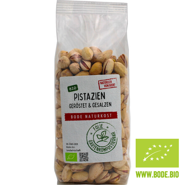 pistachios roasted salted in shell organic 250g