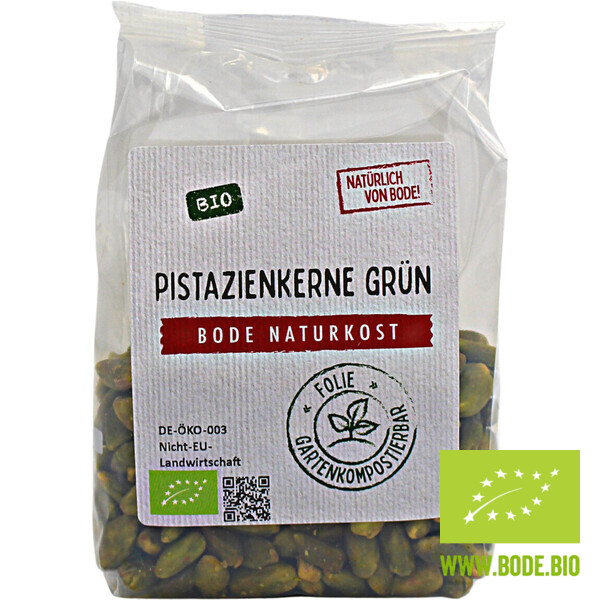 pistachios green organic gardencompostable bag 6x100g