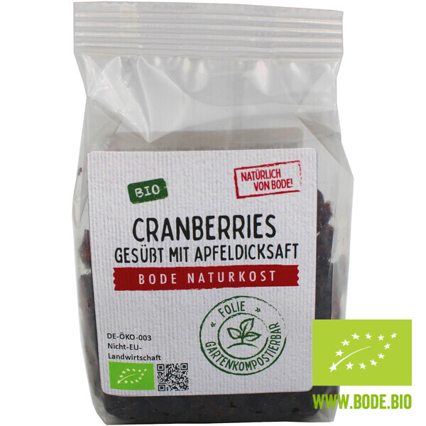 cranberries sweetened with apple juice organic