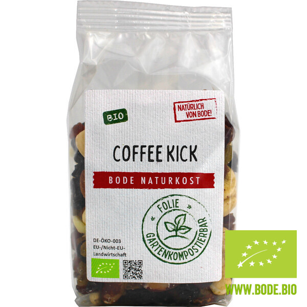 Coffee Kick bio (Nuss-Frucht Mischung Espresso) gartenkompostierbarer Beutel 200g