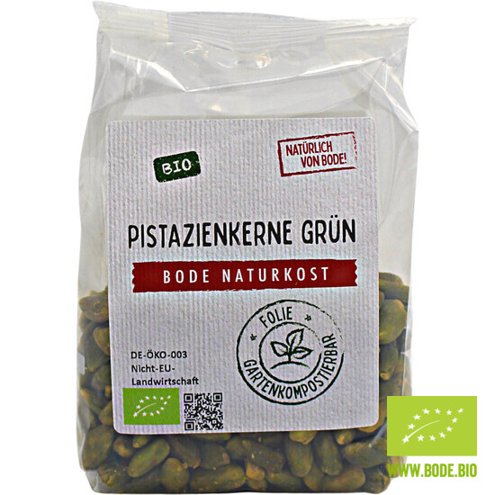 pistachios green organic gardencompostable bag 100g