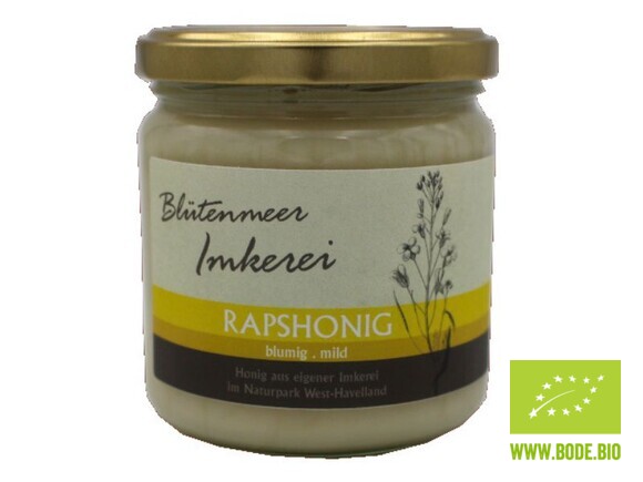 rape honey creamy organic Bioland Germany Blütenmeer Imkerei 500g