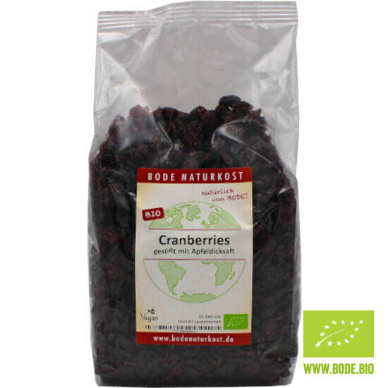 Cranberries gesüßt mit Apfeldicksaft bio 1kg