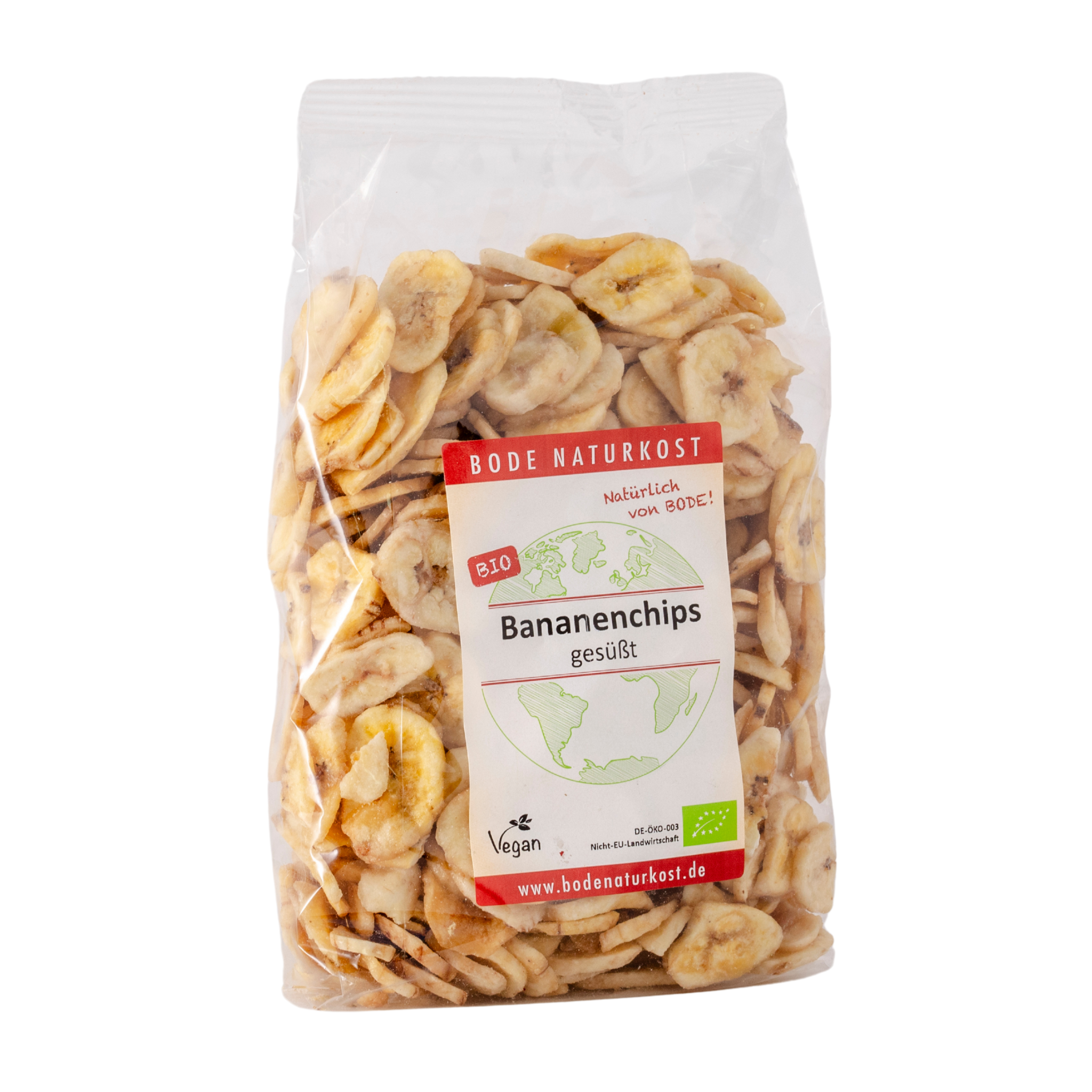 Bananenchips gesüßt bio, gartenkompostierbarer Beutel 6x250g