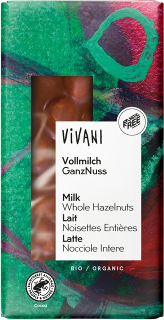 Tafelschokolade Vollmilch GanzNuss bio Vivani 10x100g