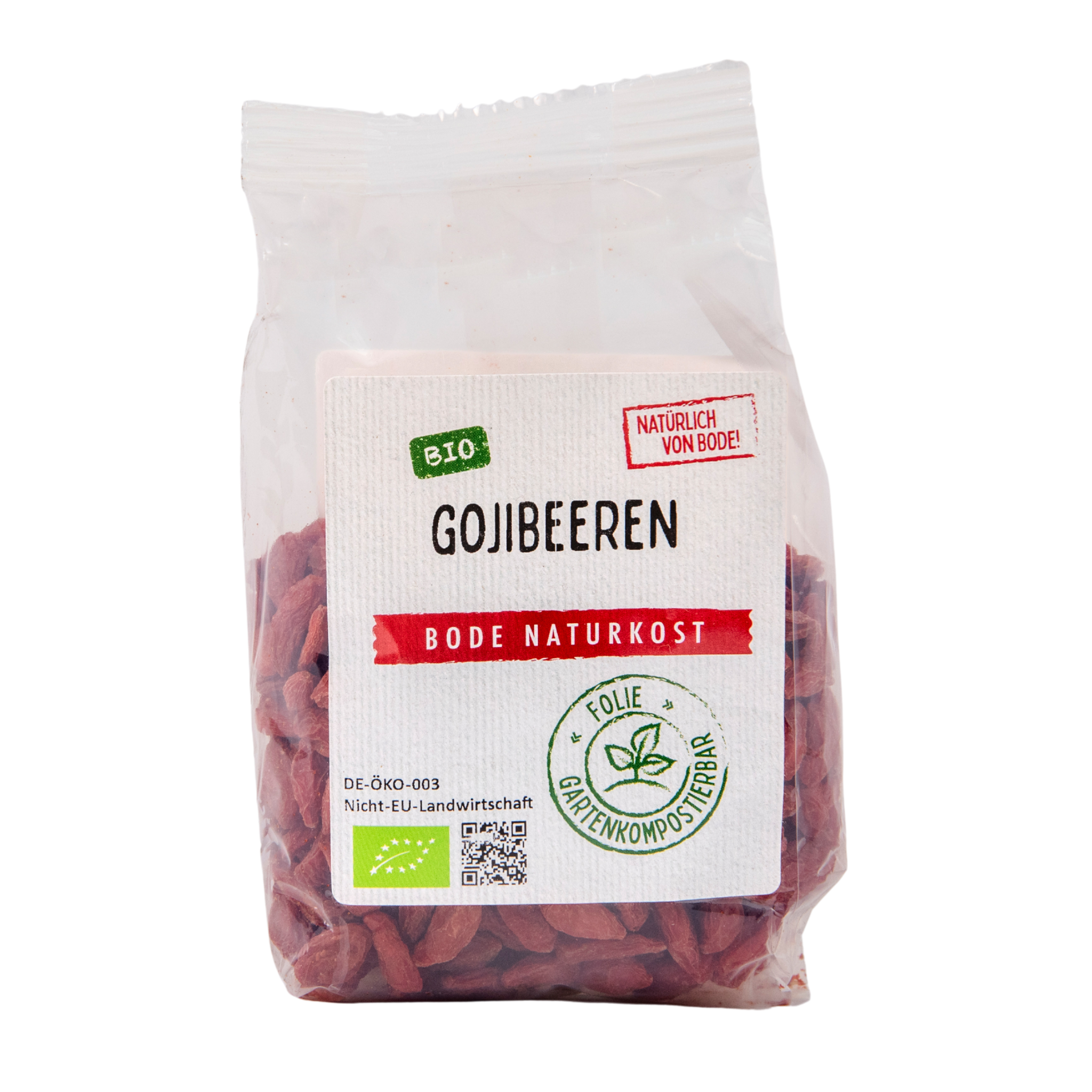 Gojibeeren getrocknet bio, gartenkompostierbarer Beutel 6x100g