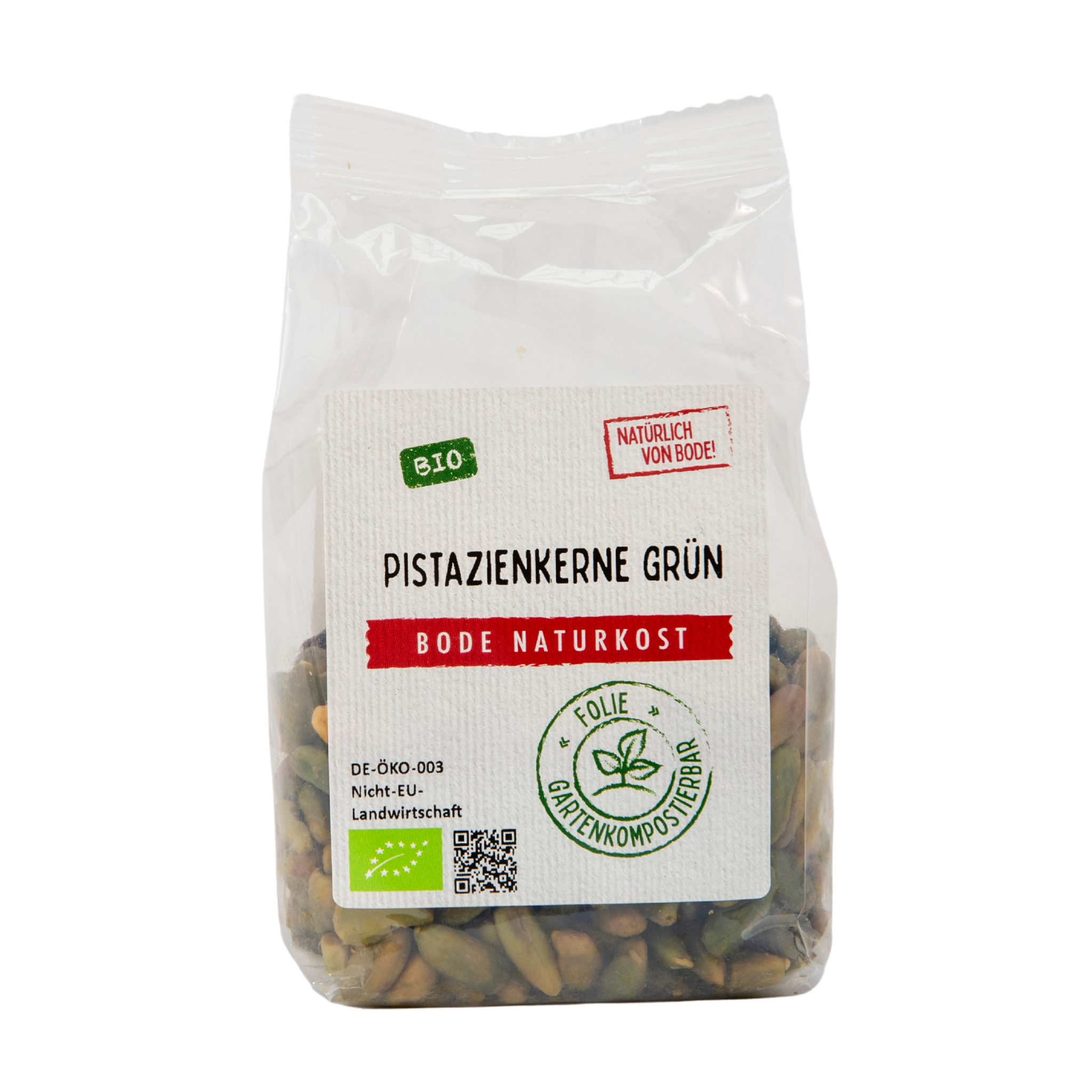 Pistazienkerne grün bio Premium gartenkompostierbarer Beutel 100g