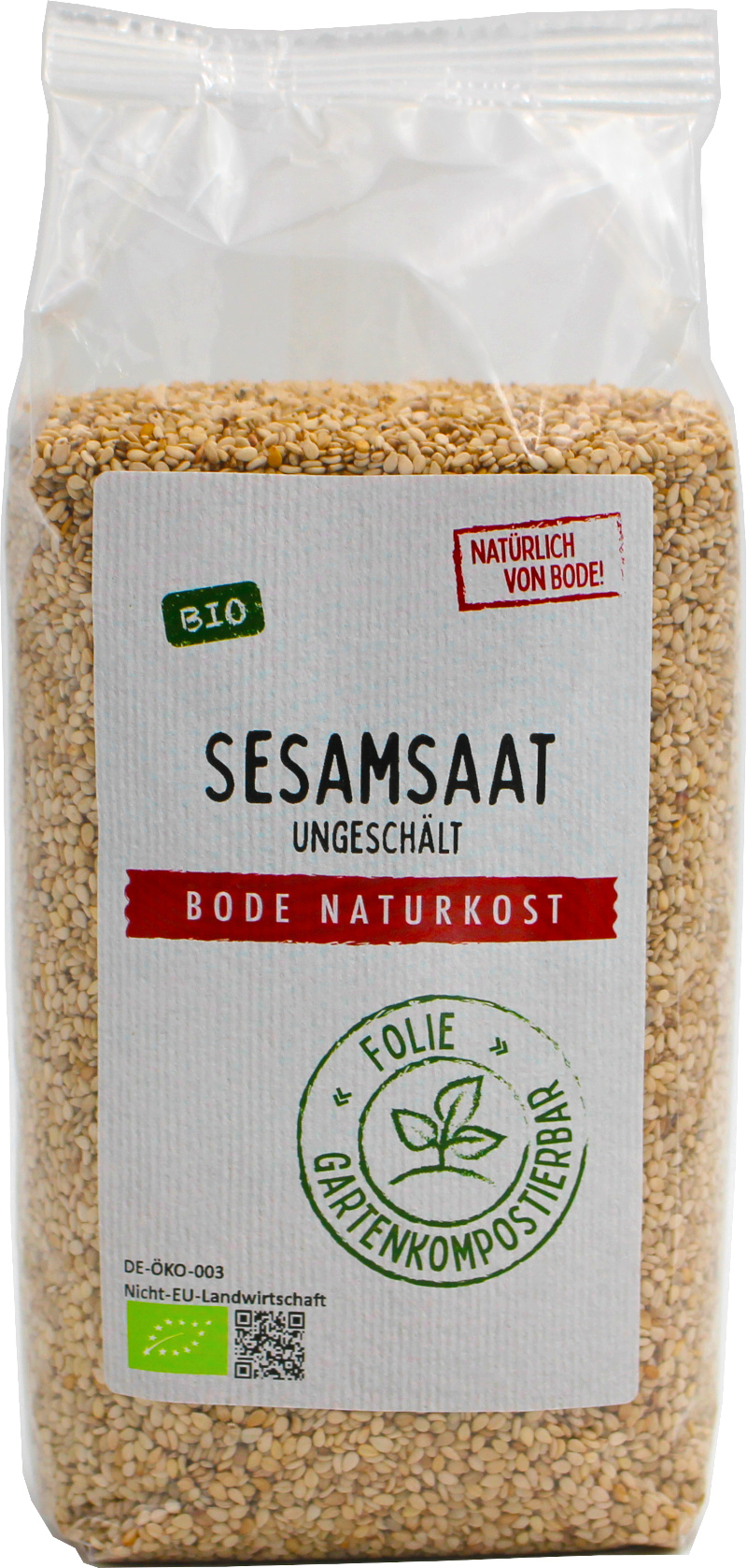 Sesamsaat ungeschält bio, gartenkompostierbarer Beutel 500g