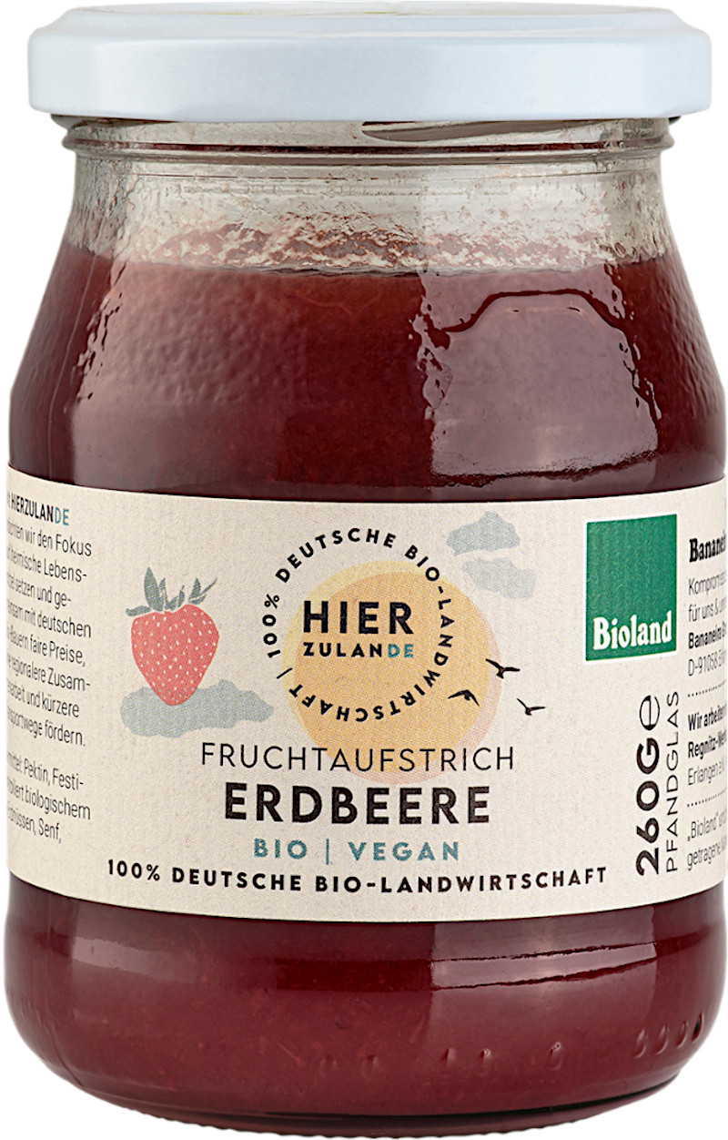 Fruchtaufstrich Erdbeere bio Bioland Hierzulande 6x260g