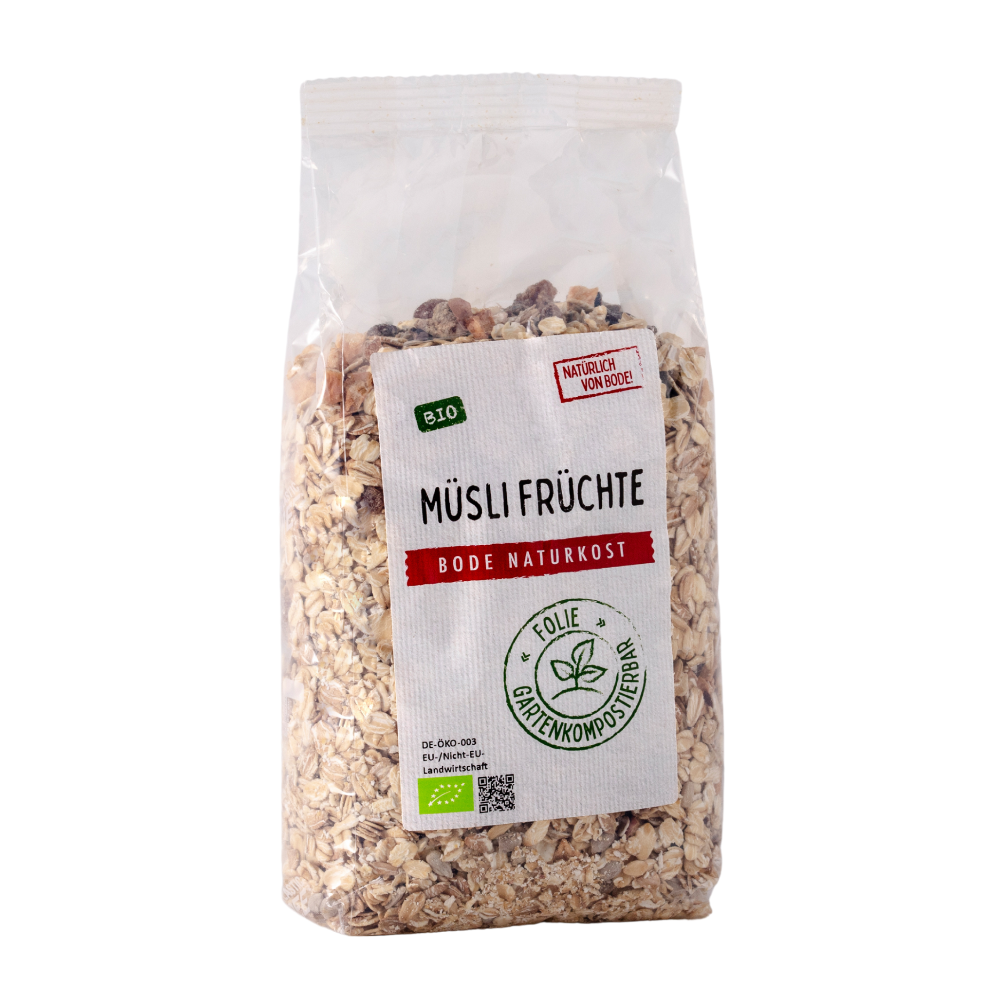 Müsli Früchte bio, gartenkompostierbarer Beutel 6x500g