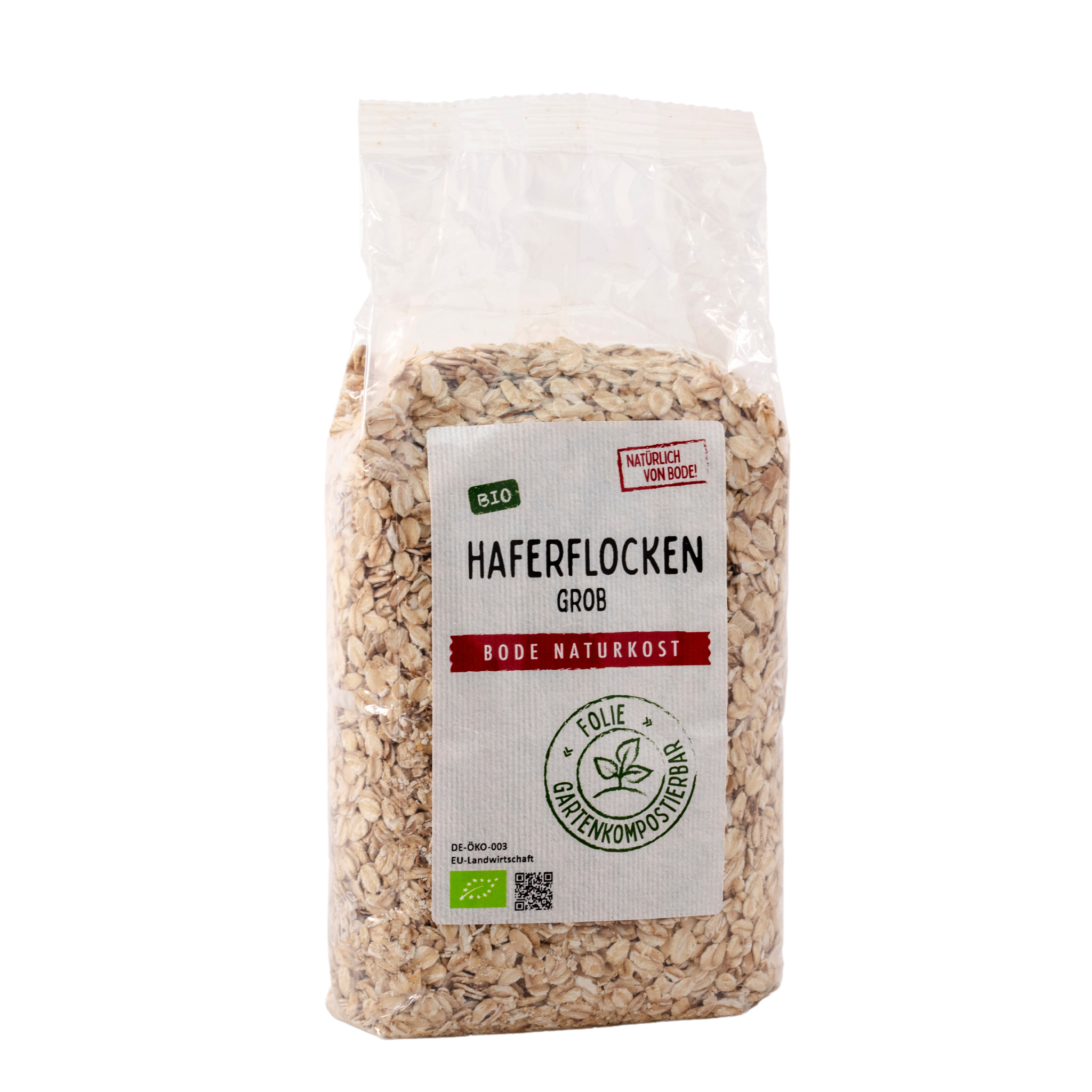 Haferflocken grob bio, gartenkompostierbarer Beutel 6x500g