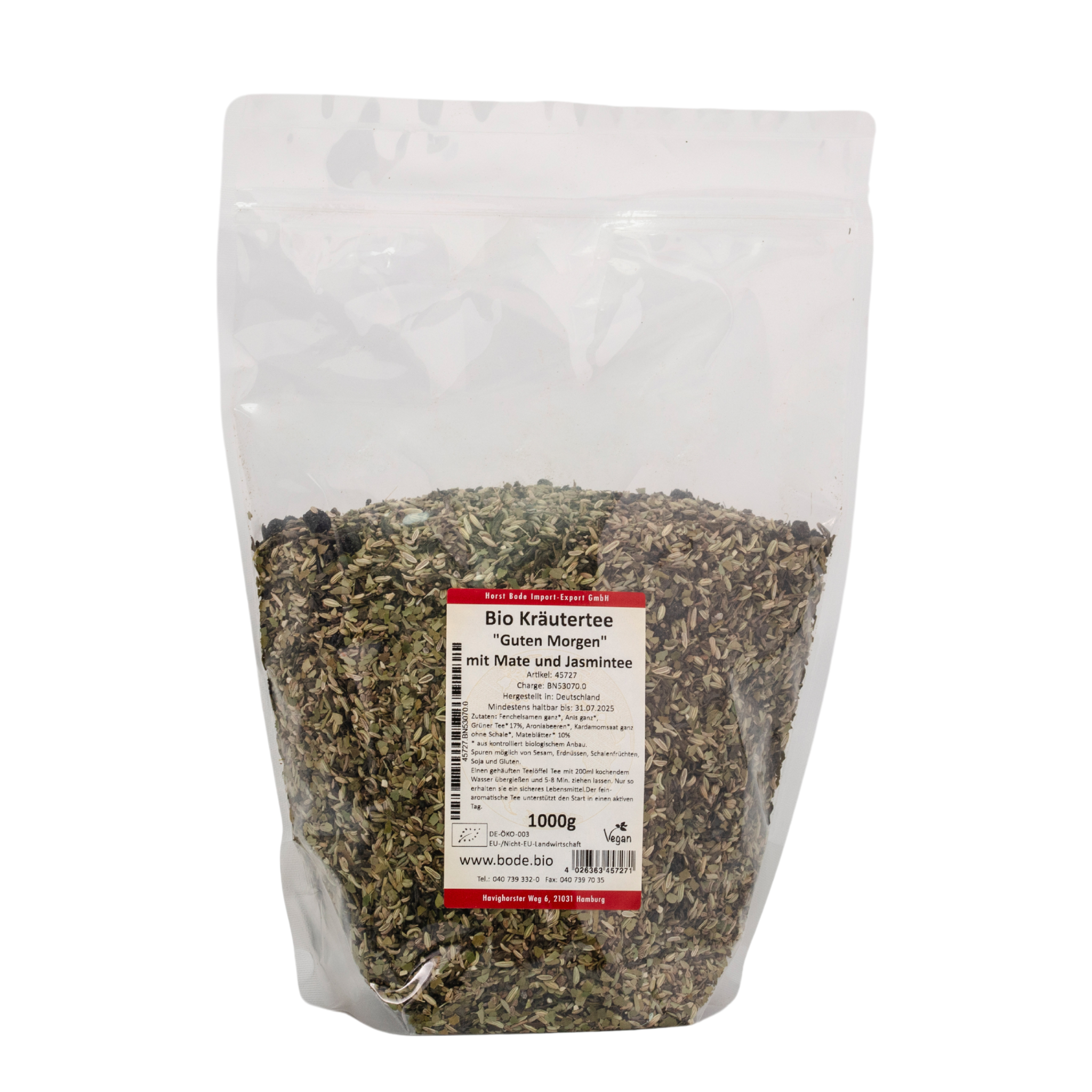 Kräutertee "Guten Morgen" bio mit Mate- und Jasmintee 1kg