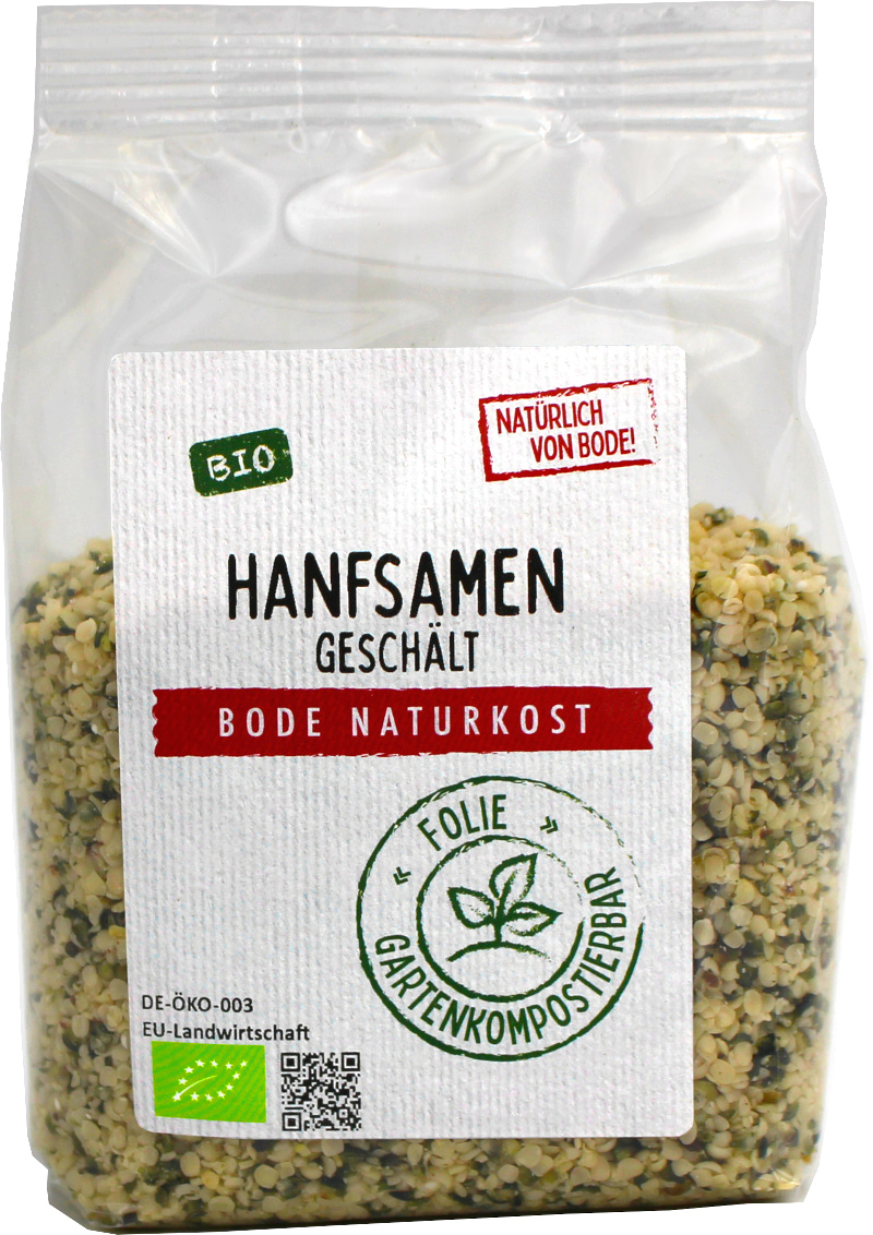 Hanfsamen geschält bio, gartenkompostierbarer Beutel 6x200g