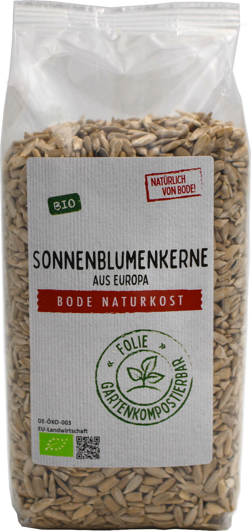 Sonnenblumenkerne bio Europa, gartenkompostierbarer Beutel 500g