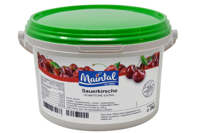 Konfitüre Sauerkirsche bio Maintal 3kg mit deutschem Bio-Zucker